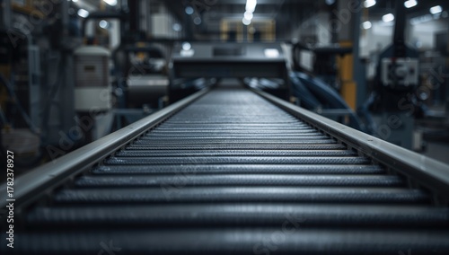Wallpaper Mural Close-up of a conveyor belt, showcasing efficient material movement and processing Torontodigital.ca