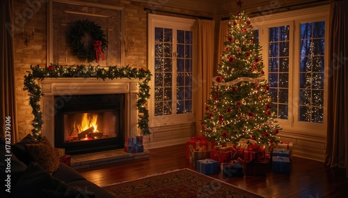 Christmas gathering in a li...