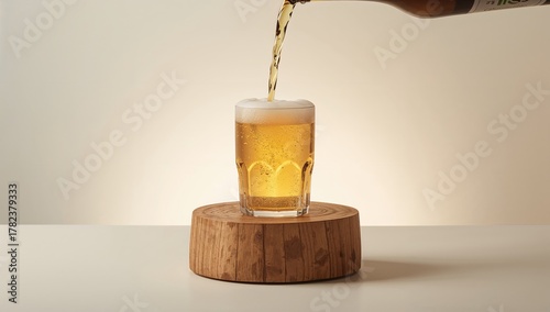 Chilled pale beer illuminat...