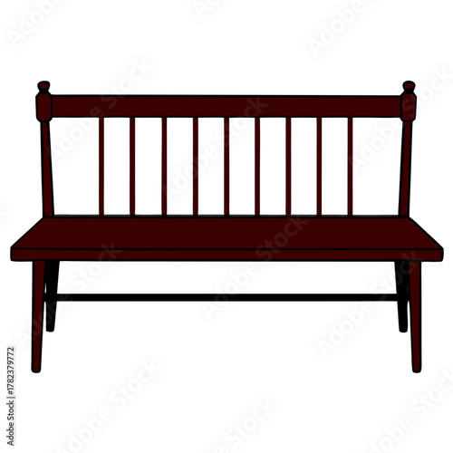 wooden bench isolated on white