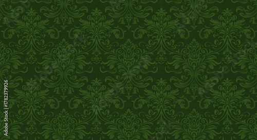 Dark Green Textured Background with Subtle Floral Pattern.