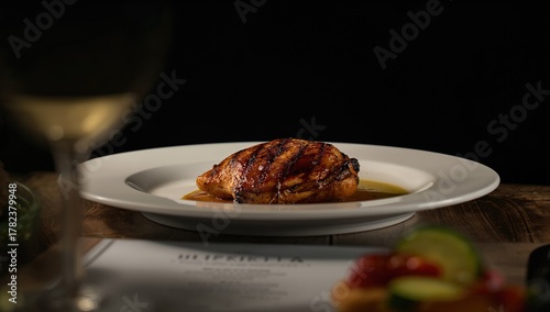 Grilled chicken served on a...