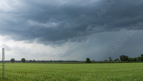 4K sky with rain above a ru...