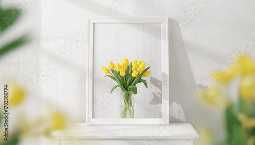 Mockup featuring yellow tul...