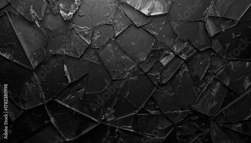 Cracks in broken glass, dar...