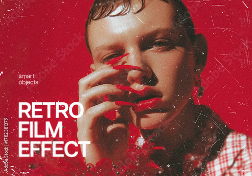 Vintage Film Photo Effect Mockup