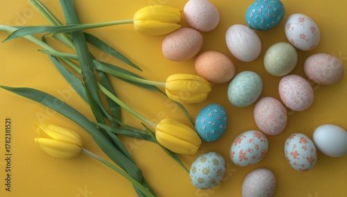 Yellow tulips and vibrant e...