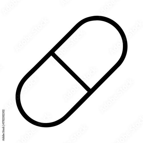 Single capsule pill vector