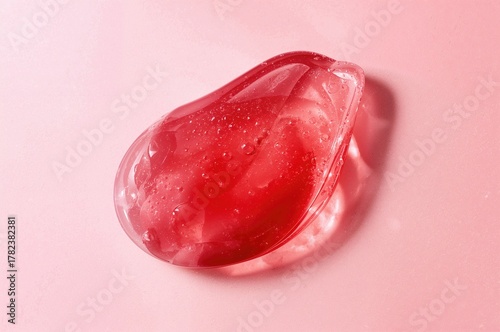 Red translucent cream gel d...