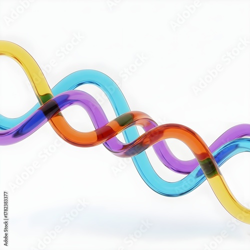 Abstract Colorful Glass Tubes Connection