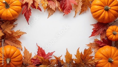 Autumn scene with pumpkins ...