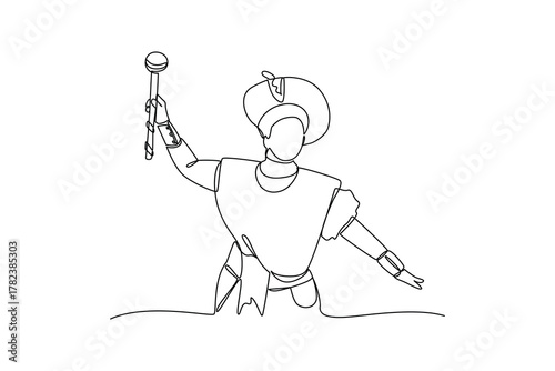 Simple continuous line drawing of all about Music Show. simple line, creativity designer. Vector, Designer.