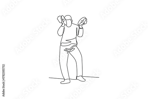 Simple continuous line drawing of all about Music Show. simple line, creativity designer. Vector, Designer.