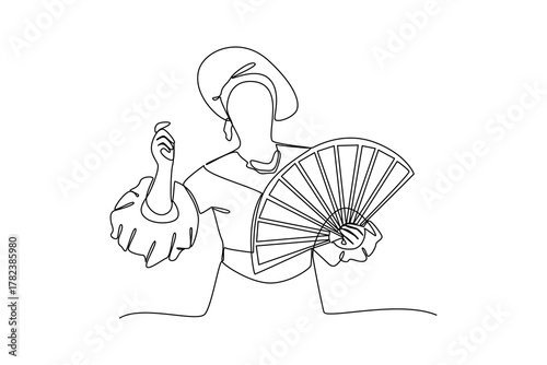 Simple continuous line drawing of all about Music Show. simple line, creativity designer. Vector, Designer.