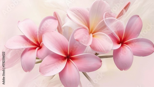 Delicate Scent of Pink Frangipani Blossoms