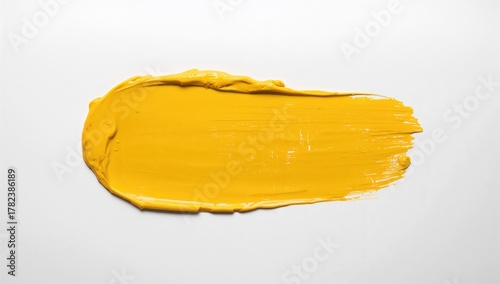 A streak of yellow paint on...