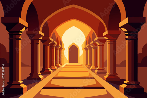 arches of the mosque in cordoba spain