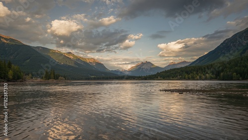 Cloudy Sky Over Mountains A...