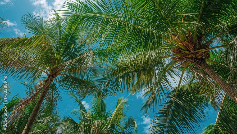 Fototapeta premium Lush green palm trees for ornamental use, enhancing outdoor aesthetics