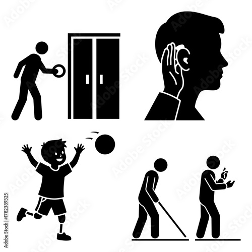 Pictogram of people with disabilities and special needs
