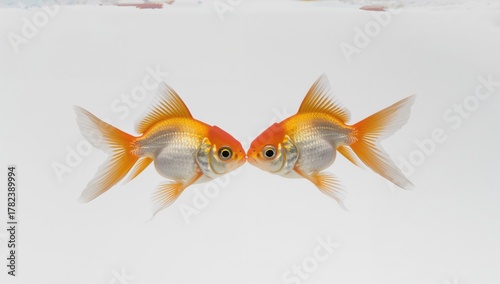 A pair of goldfish isolated...
