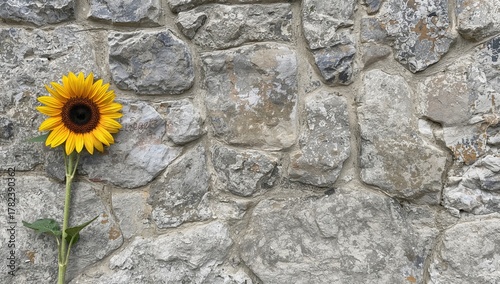 A stone natural empty wall ...