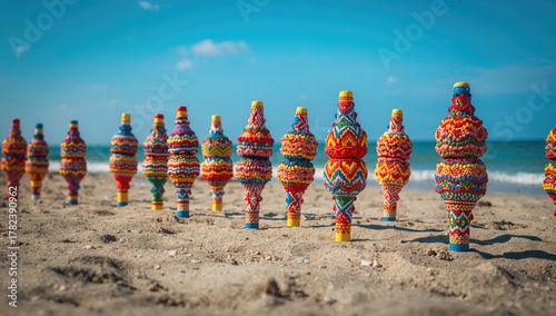 Vibrant Beach Umbrellas Und...