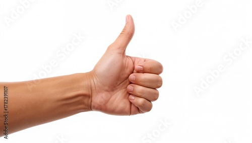 Male hand giving a thumbs-u...