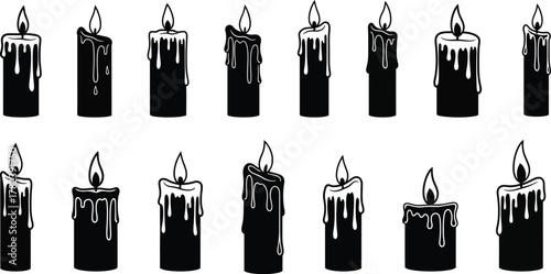 Candle silhouette set