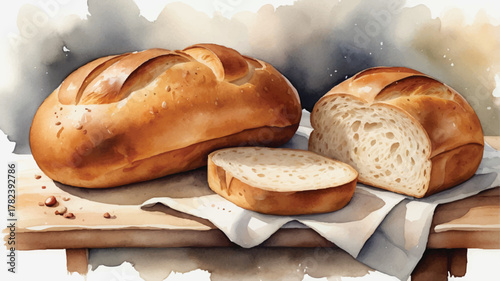 bread on a wooden board