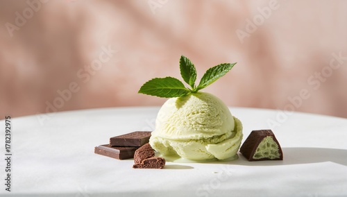 Green tea ice cream dessert...