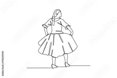 Simple continuous line drawing of all about traditional dance. simple line, creativity designer. Vector, Designer.