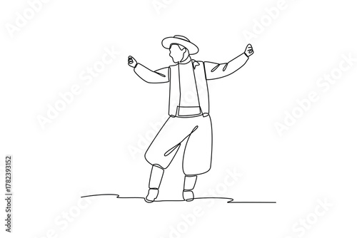 Simple continuous line drawing of all about traditional dance. simple line, creativity designer. Vector, Designer.