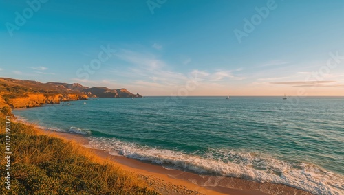 Seaside view on a southern ...