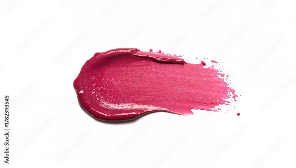 Fototapeta premium Satin finish lipstick in shades of red, pink, and burgundy on a white backdrop