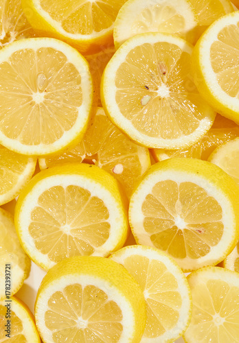 close up of slices of lemon