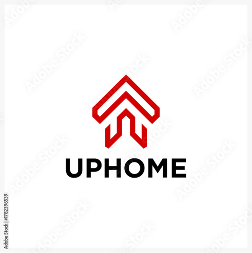 Abstract Upward Arrow House Logo Streamlined Design for Home & Growth