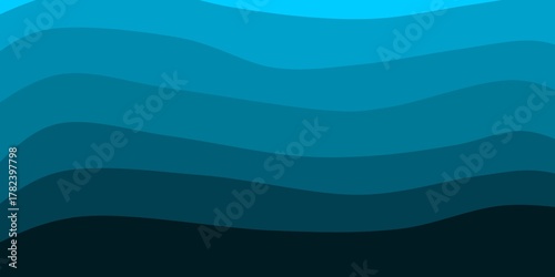 Abstract dark blue gradient ocean wave background vector.