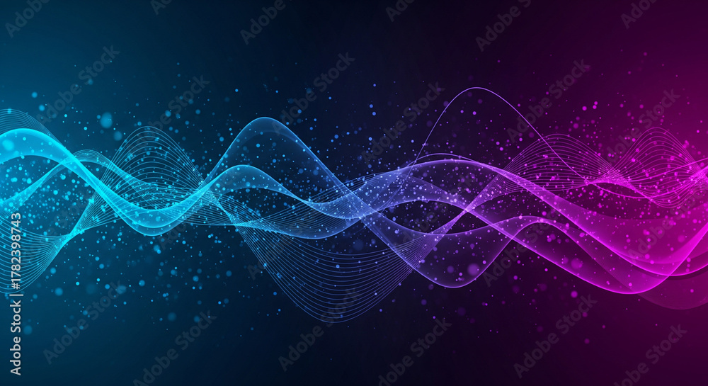 Fototapeta premium Dynamic glowing wave design perfect for modern tech and digital backgrounds adding a futuristic aesthetic