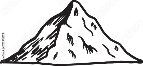  Hand drawn mountain icon silhouette vector illustration