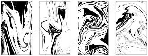 Ebru marbling, traditional Turkish painting art, Ink texture watercolor, hand drawn marbling illustration, abstract background, aqua print on paper. Four marble 