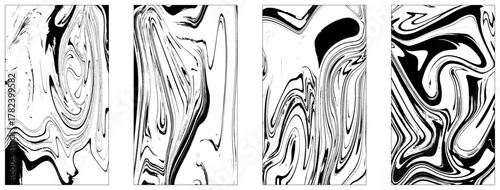 Ebru marbling, traditional Turkish painting art, Ink texture watercolor, hand drawn marbling illustration, abstract background, aqua print on paper. Four marble 