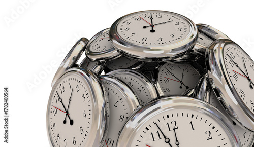 Limited Time Running Out Passing Ticking Clocks Transparent Background 3d Illustration