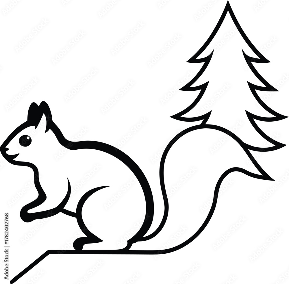 Obraz premium squirrel on a tree