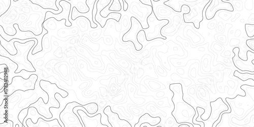 Seamless pattern with lines White wave paper curved reliefs abstract background, Background of the topographic map. Line topography map contour background.