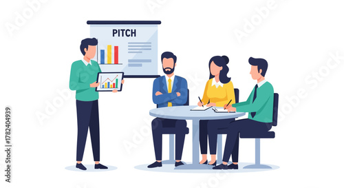 Business Pitch Presentation by an Entrepreneur for Investors