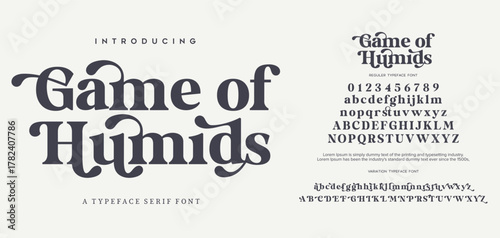 Typography beauty fashion elegant minimalist serif italic fonts decorative wedding vintage retro logos. Minimal luxury font alphabet logo. Vector illustration