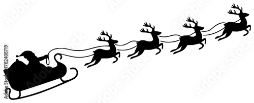 winter illustration reindeer silhouette christmas logo santa icon december outline holiday celebration deer claus decoration cartoon season snow happy shape with vector graphic background