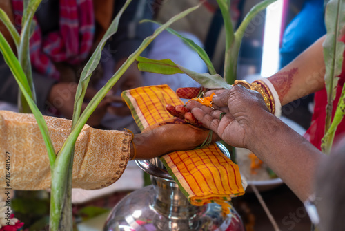 Hindu Marriage Social institution Bright and Groom hand on hand