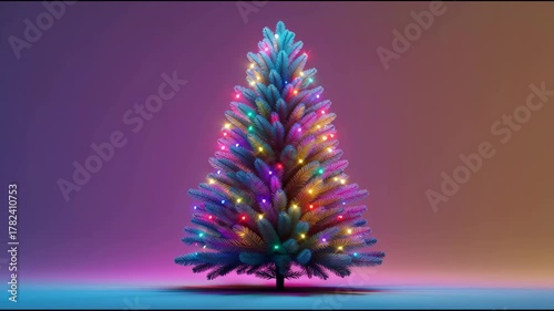 Glowing Christmas Tree With Colorful Lights — Vibrant Holiday Decoration